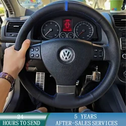 Customized Car Steering Wheel Cover Hand Sewing Microfiber Leather For Volkswagen Golf 5 Mk5 GTI VW Golf 5 R32 Passat R GT 2005