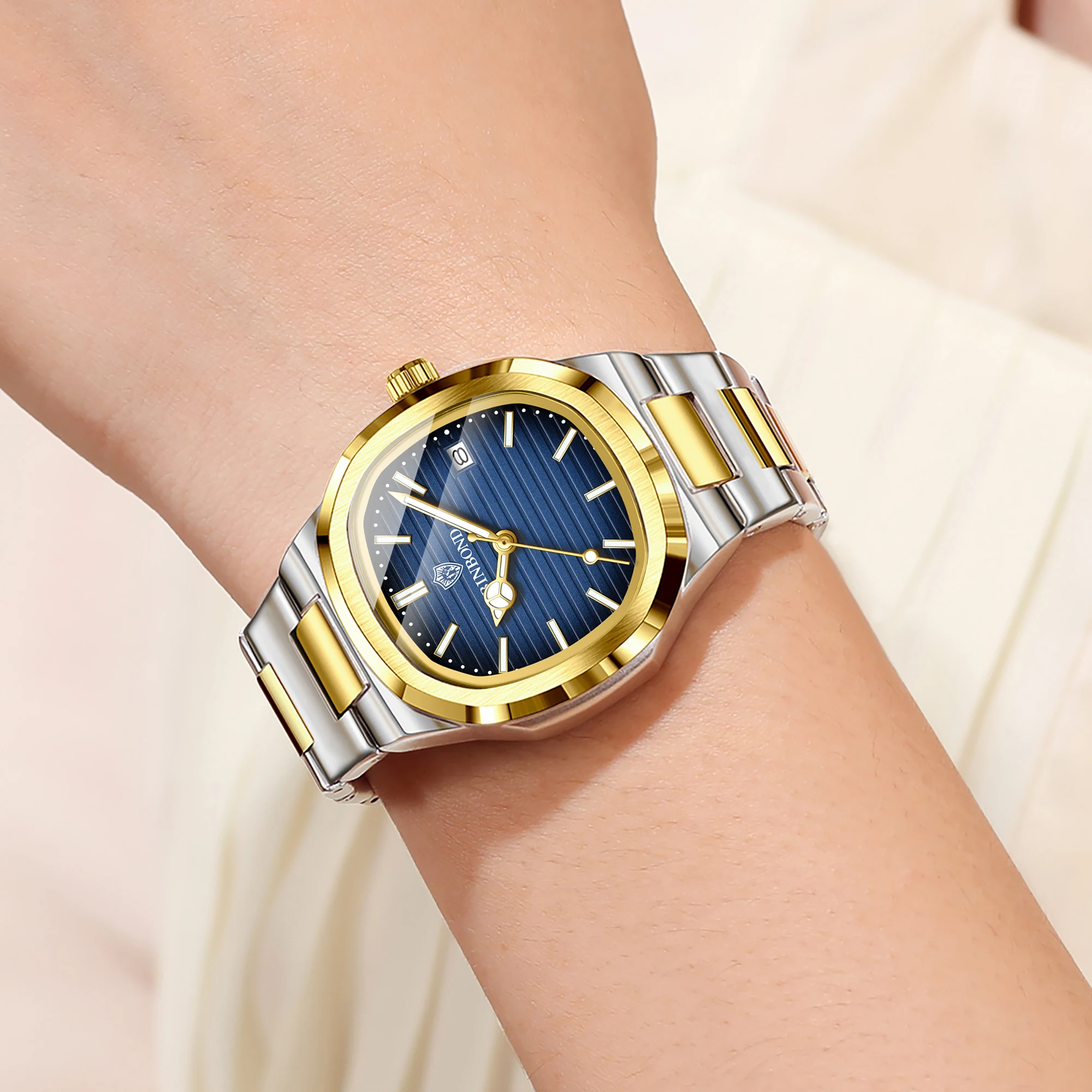 Reloj BINBOND duradero con fecha automática para mujer, reloj casual de cuarzo preciso para mujer, de lujo, luminoso e impermeable.