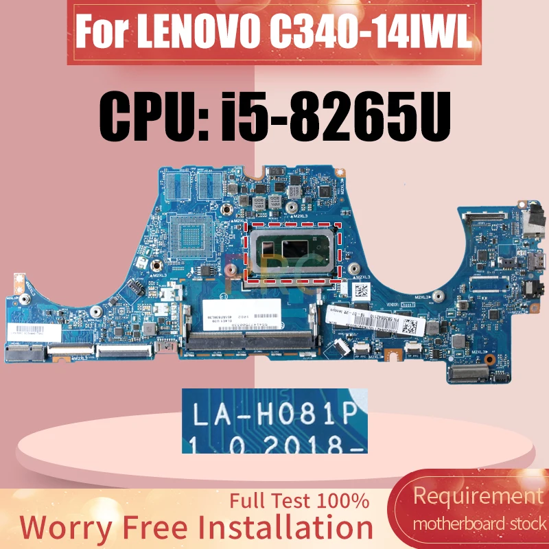 LA-H081P For LENOVO C340-14IWL Laptop Motherboard i5-8265U With RAM  5B20S42110 Notebook Mainboard