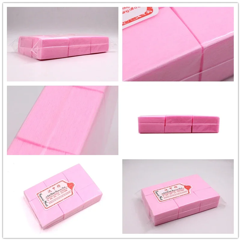 700pcs PINK Lint Free Pads Nail Art Gel Polish Remover Cotton Pad Clean Wipe Nail Polish Remover Tools Nail Towel