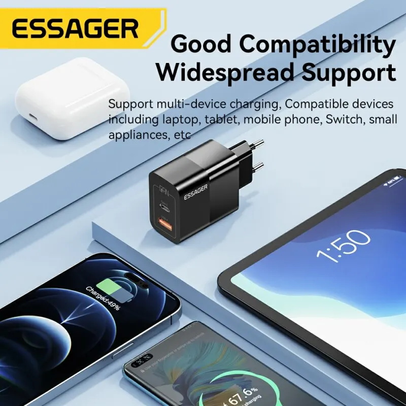 Essager-携帯電話用の高速充電器,iPhone14,13, 12, 11 Pro,max,xs,8 p,iPad Pro air,ipad mini,33w用の充電器USBタイプc