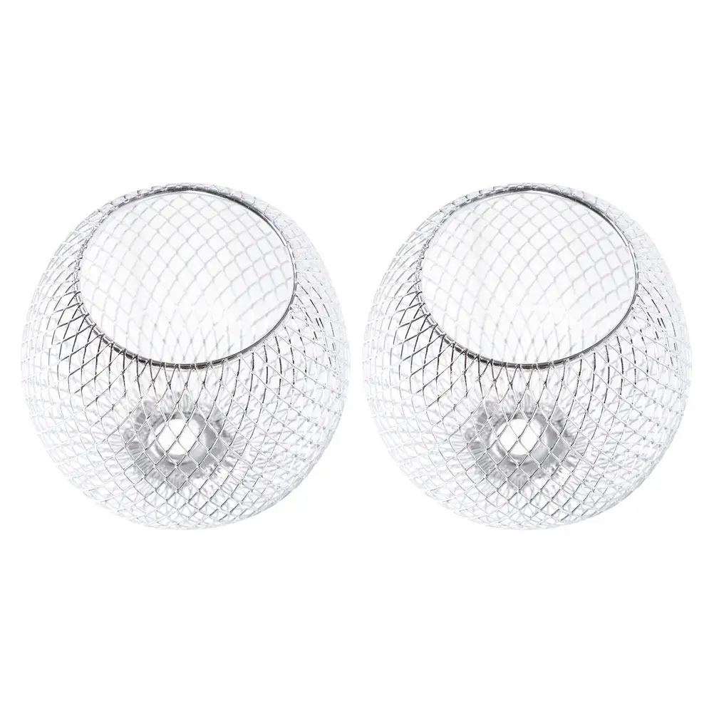 2Pcs Metal Light Globe Shade Open Style Pendant Lamp Shade Ceiling Fan Light Cover Decorative Protective Lampshade for Living