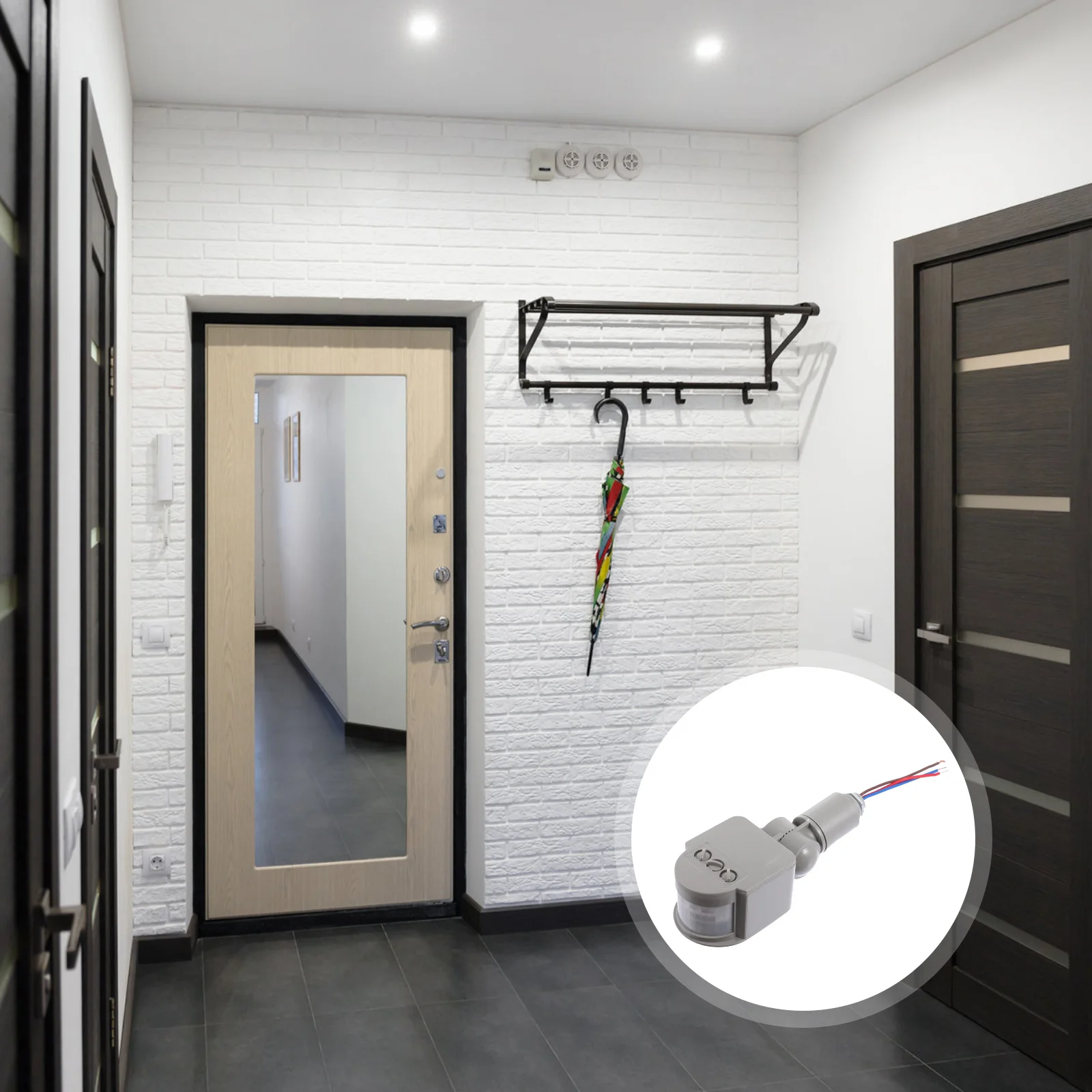 مستشعر حركة خارجي الجدار الخفيفة Led Pir كشف الأشعة تحت الحمراء الأمن الكاشف لحديقة ساحة المرآب درب