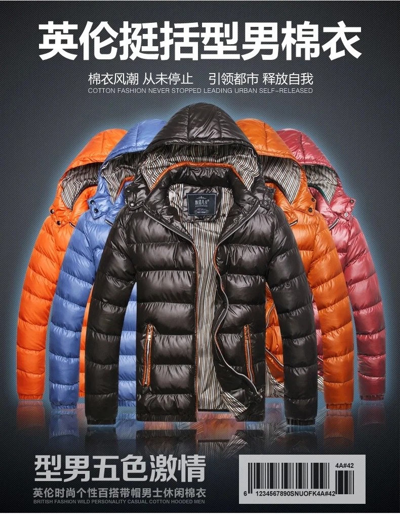 

Male Winter Hooded Parkas Mens Autumn Hooded Casual Brand Windproof Outwear Hat Parkas Jacket Men Warm Waterproof Parkas Jacket