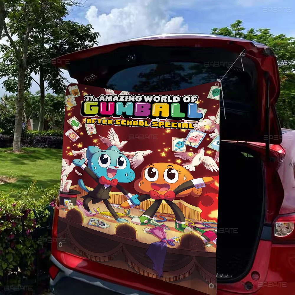 مدهش مضحك W-world من Gumball الكرتون العلم الجدار شنقا راية الديكور ديكور المنزل المنزلي