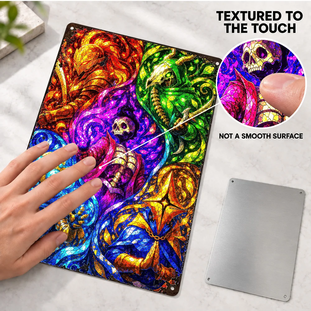 Slay The Spire II Characters Aluminum Poster Customized Metal Sign Ornamental Stained Glass Illustration Wall Art For Game Room