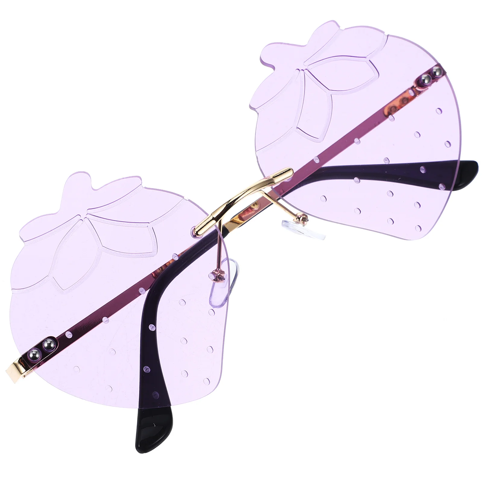 1Pair Strawberry Glasses Frameless Sunglasses Party Supplies Creative Irregular Design Holiday Beach Performance Eyewear