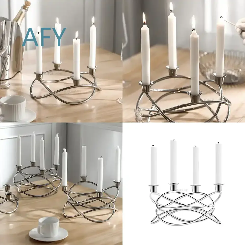 French Metal Wrought Iron Candle Holder for Restaurant Table for Home Decor Living Room Bedroom Dining Room Wedding Party