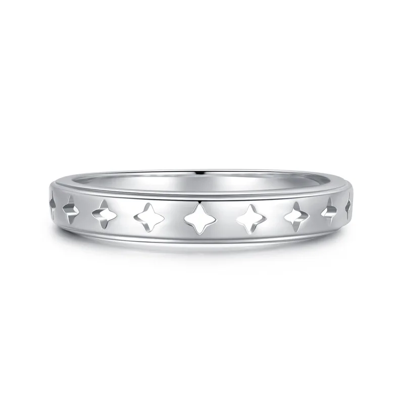 

Hot Selling Simple Hollow Design Jewelry S925 Sterling Silver Women Ring