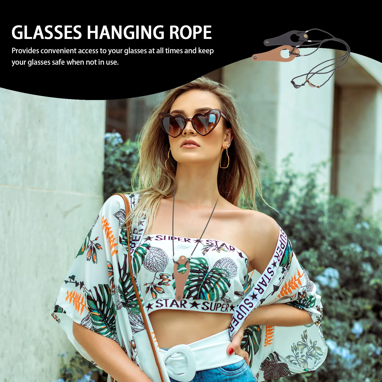 

2pcs Eyeglasses Lanyard Stylish Reusable Anti-Lost Glasses Strap Outdoor Sports Holder Durable Portable Eyewear Chain Retro Rope