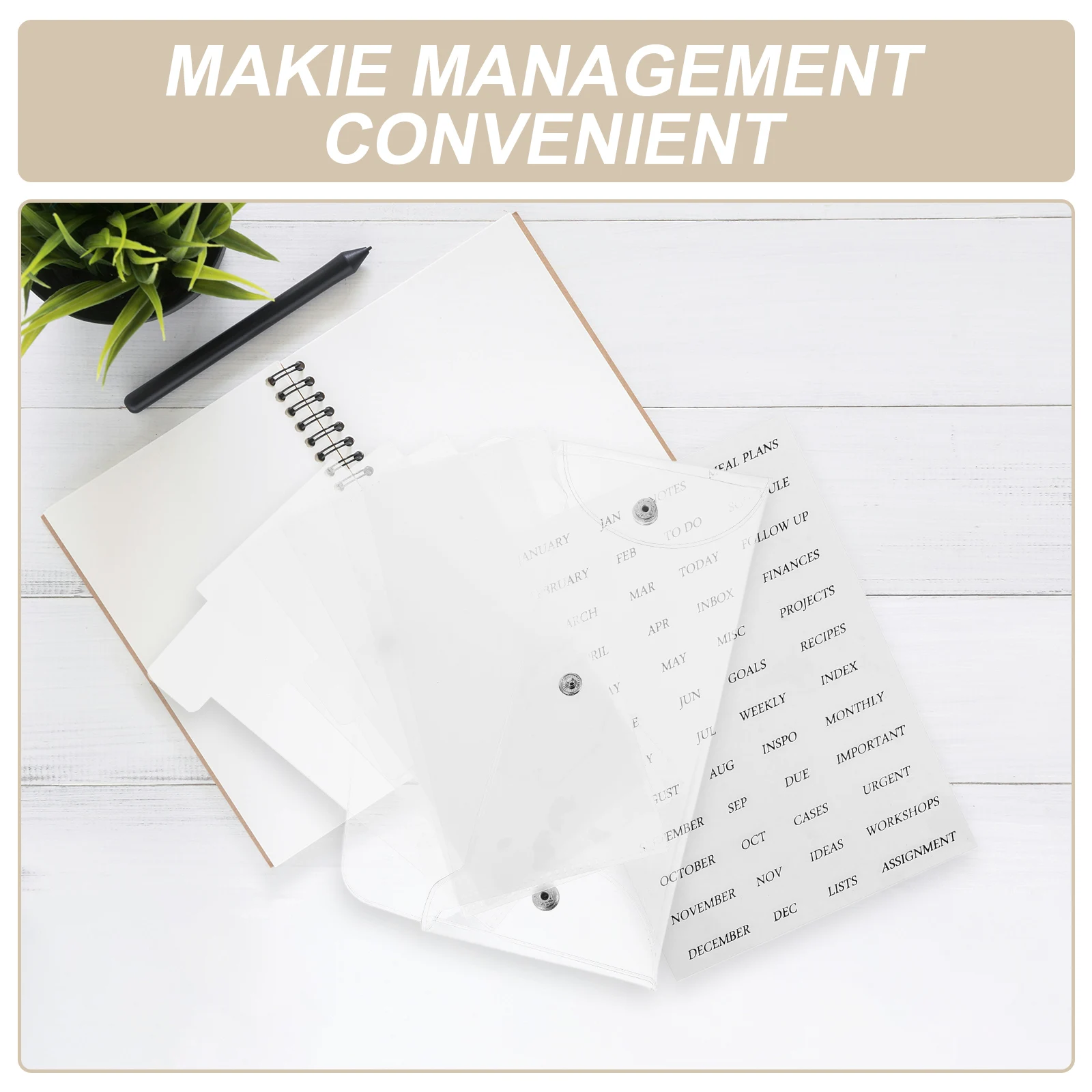 

Budget Notebook Frosted Dividers Cash Envelopes Storage Pouches Binder Supplies Money Planner Index Bags Wallet Pocket Organizer