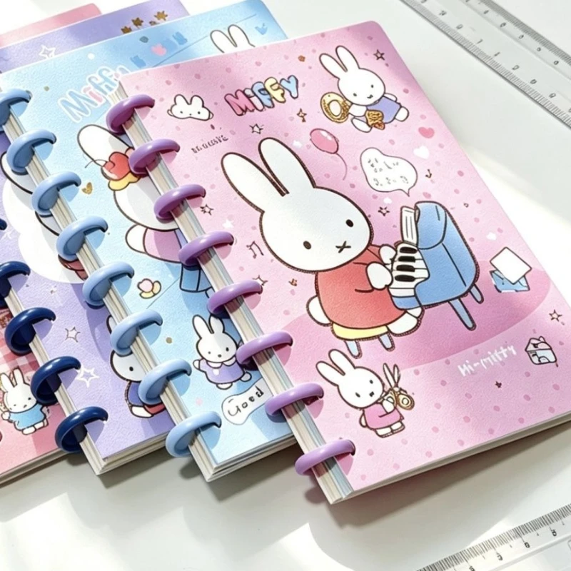 Cartoon Kawaii Miffy A5 Mushroom Ring Loose-leaf Book Good Looks Student Coloring Page Horizontal Line Thick Paper Replaceable