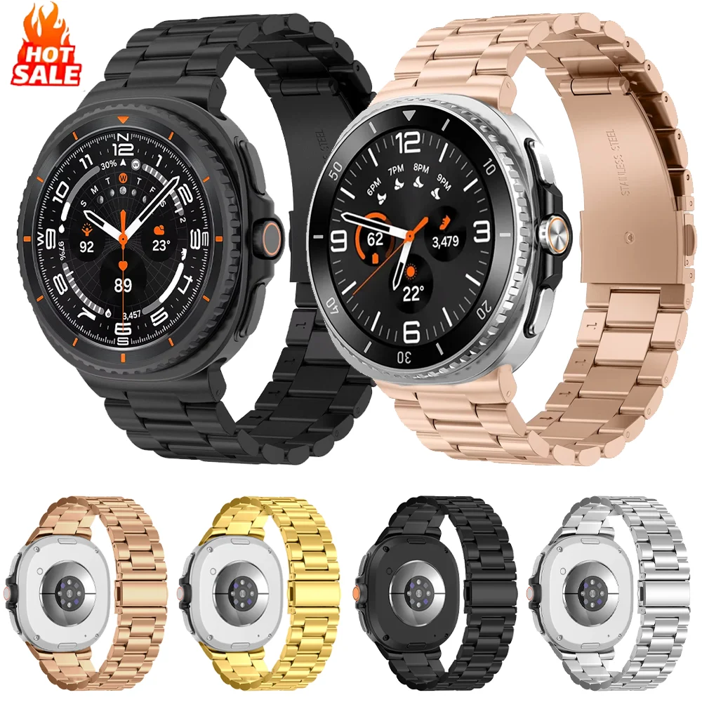 الأشرطة المعدنية لساعة سامسونج جالاكسي 8/8 الكلاسيكية 40 مللي متر 44 مللي متر 46 مللي متر الفولاذ المقاوم للصدأ المعصم ربط سوار كوريا جالاكسي ساعة 8 العصابات