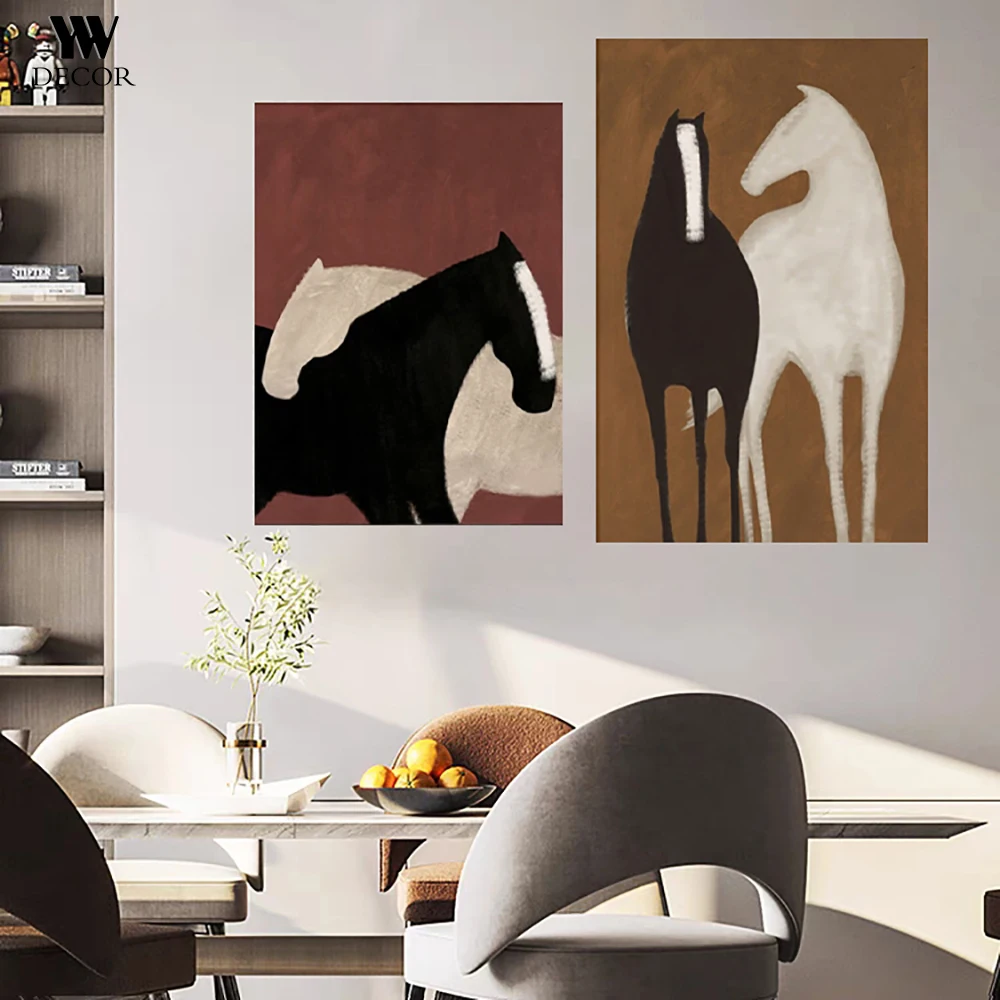 Abstract Horse Canvas Painting Wall Art Animal Posters Prints For Living Room Decor Wall Pictures Cuadros
