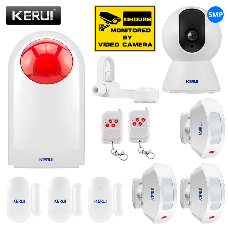 KERUI 5MP 8MP Tuya Mini Monitor Indoor Wifi IP Surveillance Monitor Smart Home Security Protection CCTV 355 ° Preventing Thieves