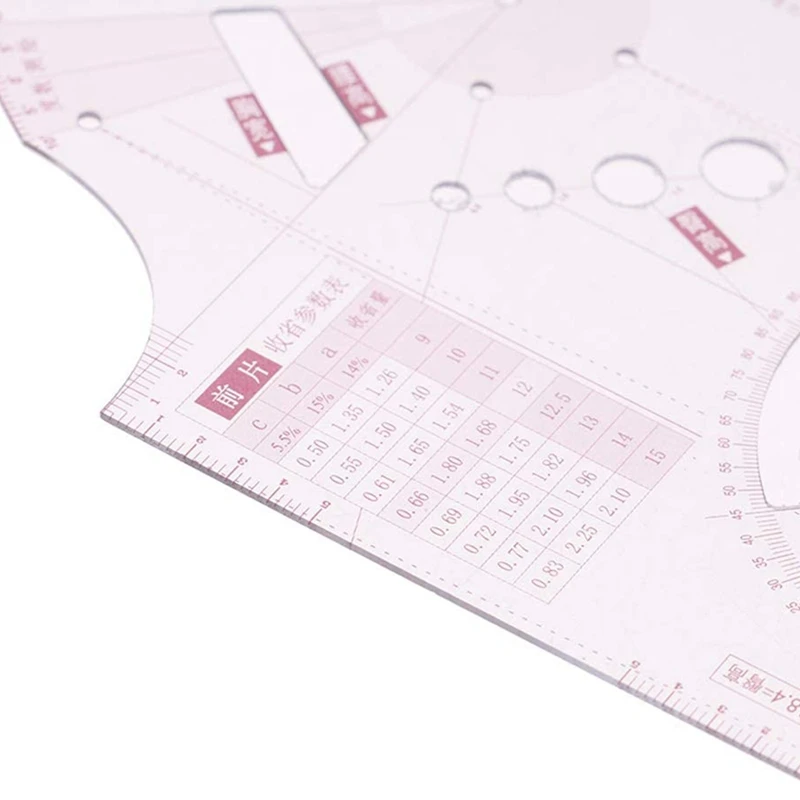 1:3 Cloth Design Ruler Transparent French Curve Ruler Measure Ruler Design Ruler Pattern Making For Doll Sewing Tool