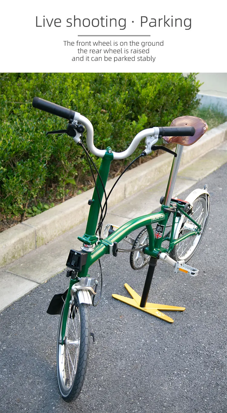 AXI Klappbarer Fahrrad-Parkständer, glatt, für Brompton Pline Cline Debugging Dahon P8, Aluminiumlegierung, CNC-Basis – Detail 16