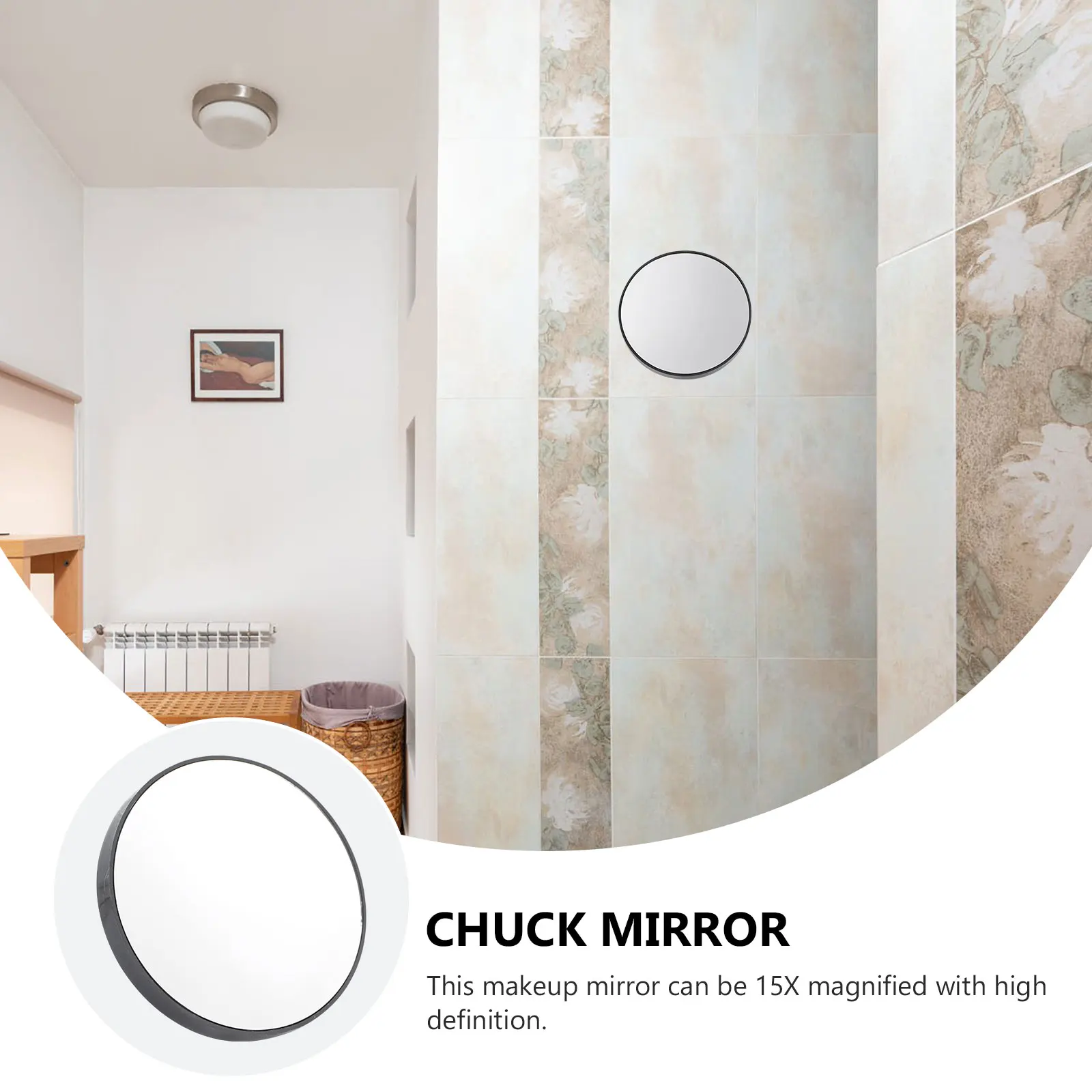 

3 .5inch Suction Cup Mirror Round Makeup Vanity Pocket Magnifying with Cups Travel