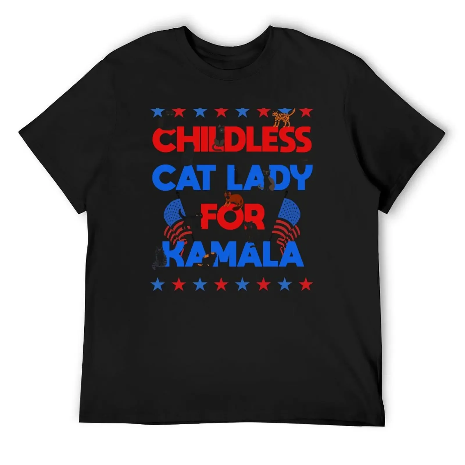 CHILDLESS CAT LADY FOR KAMALA T-Shirt oversizeds aesthetic clothes designer shirts blanks mens t shirt