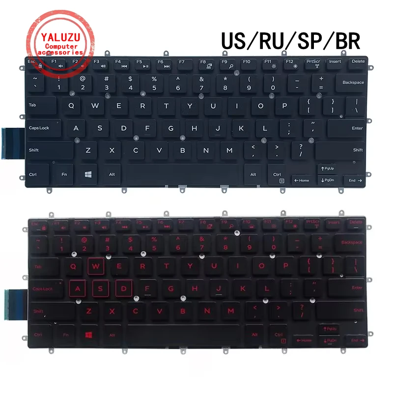 US/RU/SP/BR Laptop Keyboard For Dell Inspiron 13 5481 7360 7368 7370 7373 7378 7380 7460 7466 7472 7569 7572 7579 P74G P69G P58F