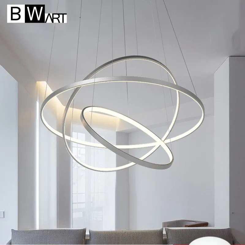 

BWART modern led chandelier lighting for living room bedroom dining room aluminum LED ring chandelier lamp circle fixture