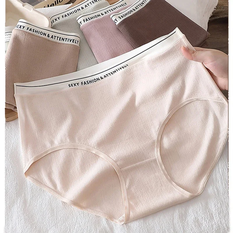 

3Pcs Sexy Cotton Panties Briefs Women's Lingerie Underpants Hight Waist Intimates Breathable Underwear