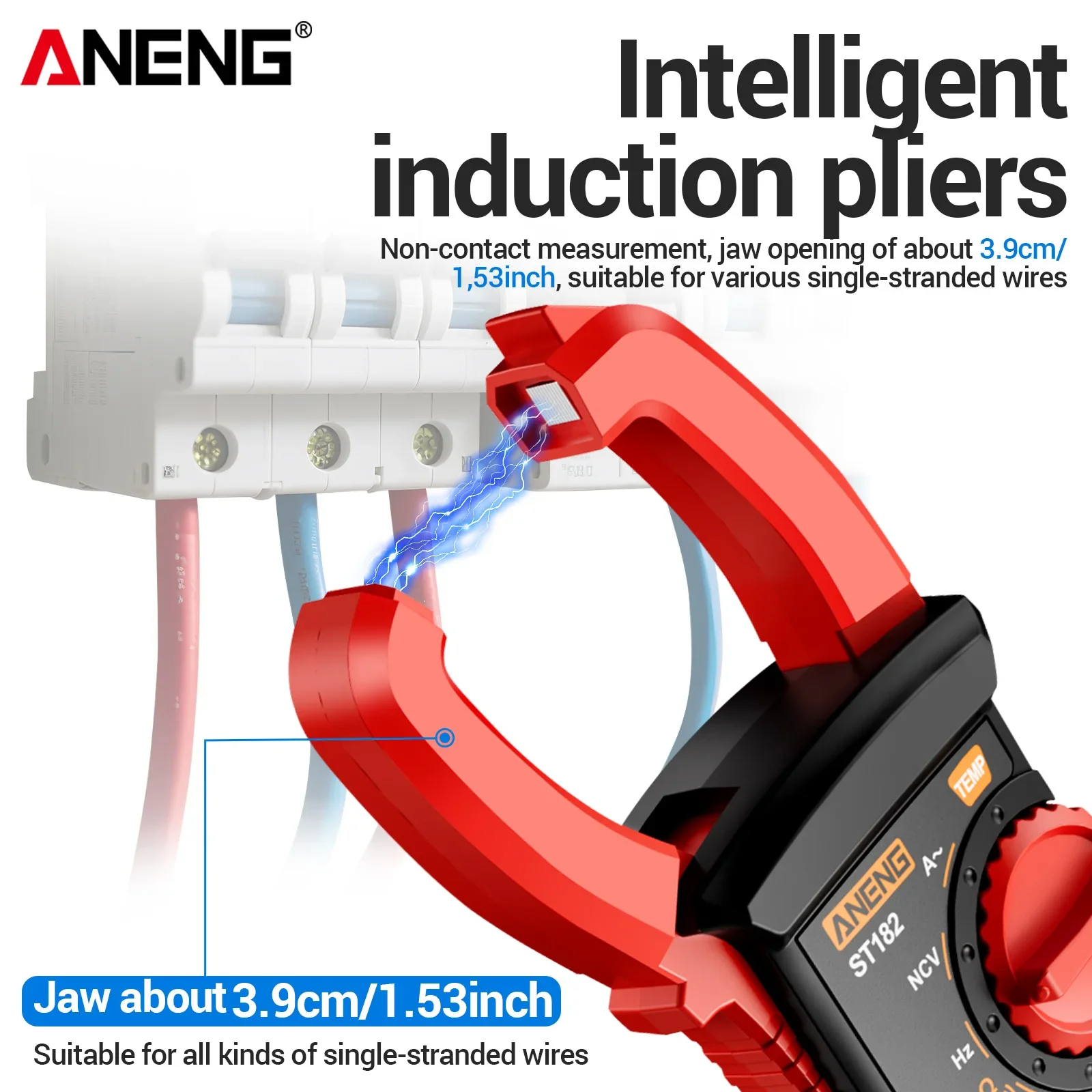 ANENG ST182 digital clamp multimeter fully automatic range backlight data retention NCV induction electrician maintenance tool