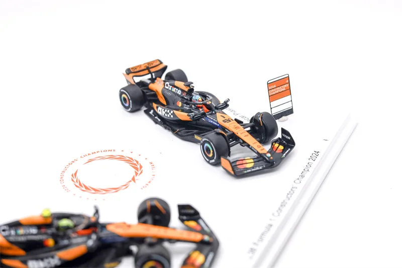 Spark 1:64 MCL38 No.4 & 81 Constructor Champion F1 2024 طقم سيارتين نموذج سيارة مصنوع من خليط معدني