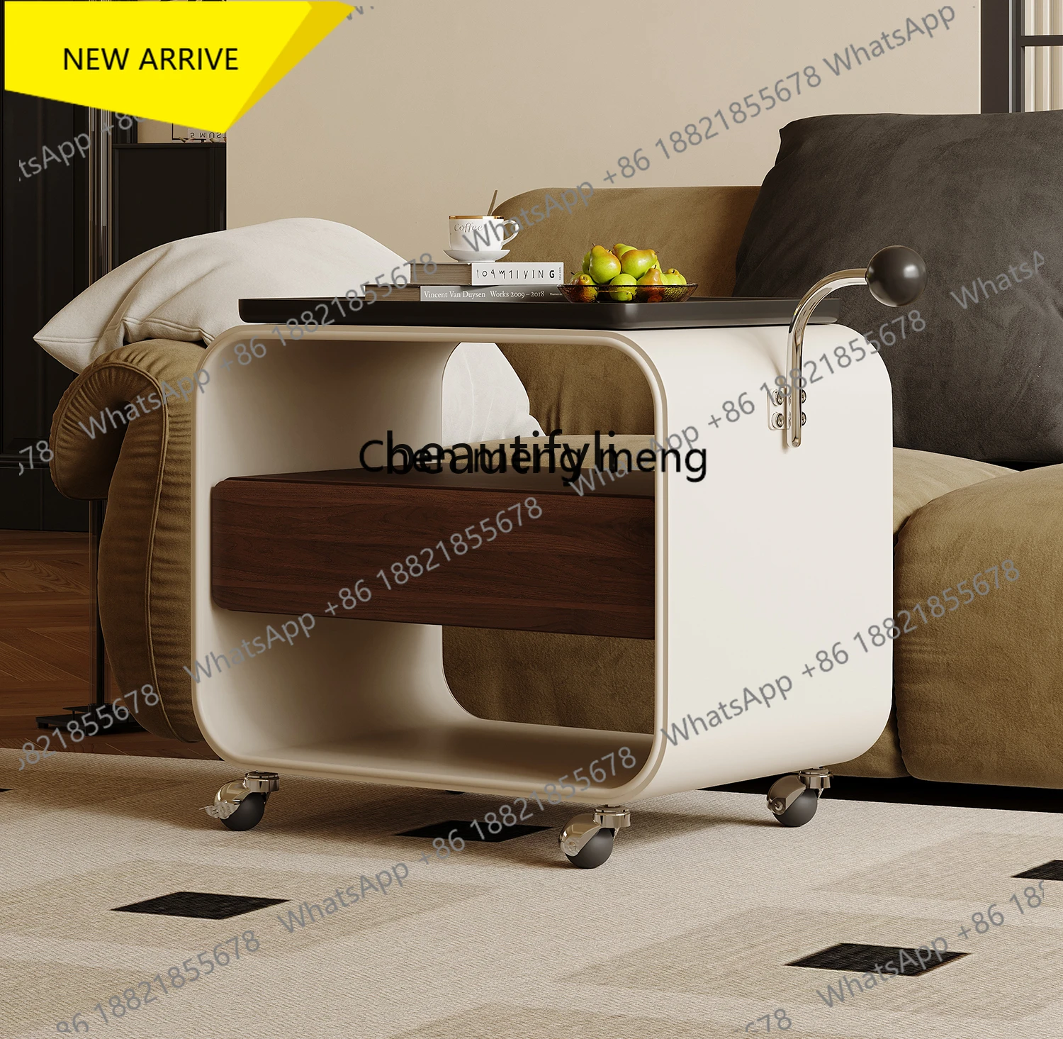 

zz185 Французский ретро-столик для гостиной, многофункциональный приставной/журнальный столик на колесиках, легкий люкс, высококлассная тележка