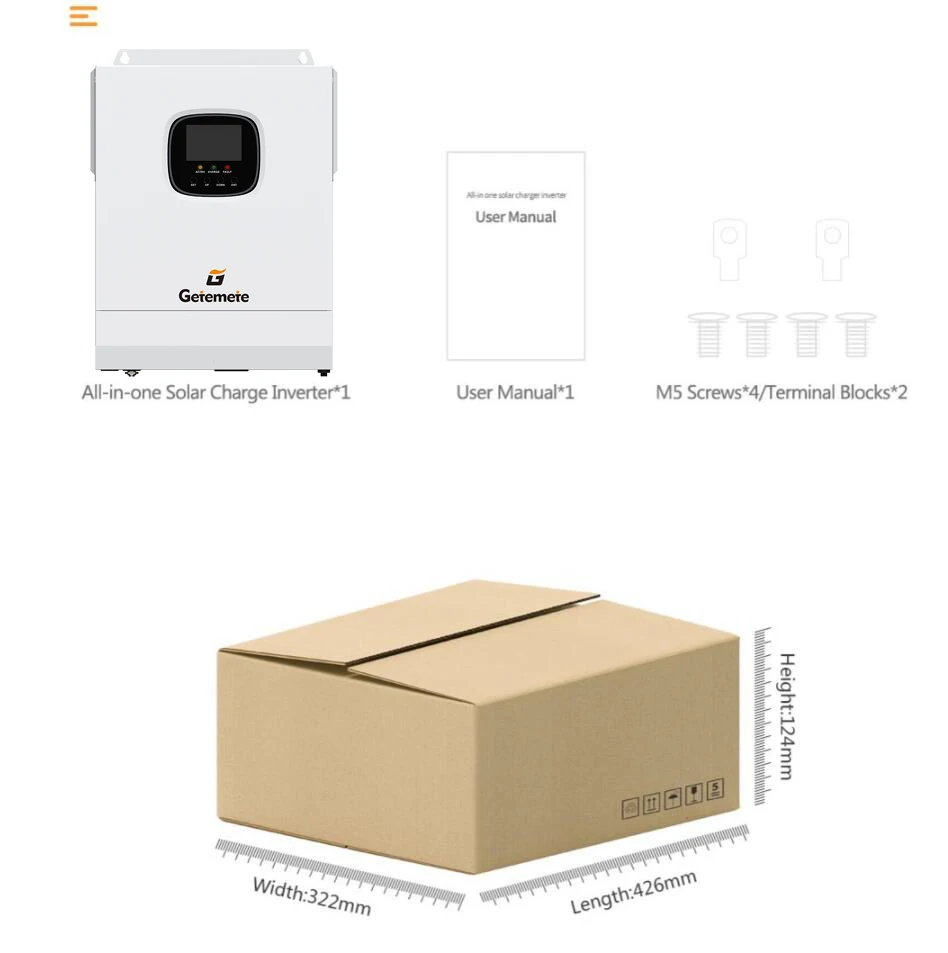 Imagem -04 - Inversor Solar Off-grid Gtmt Entrada pv Max 100vdc para Solar dc para Sistema de Energia de Onda Senoidal Pura ac 3kw 3kva Mppt 60a 24v 220 v 240v