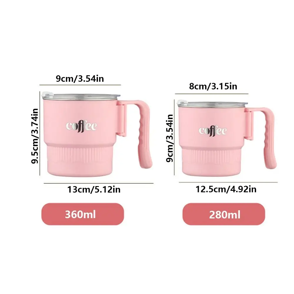 Picture 7: 304 Stainless Steel Double Layer Coffee Mug Leak-proof Sealed Stainless Steel Coffee Mug Foldable Handle with Straw