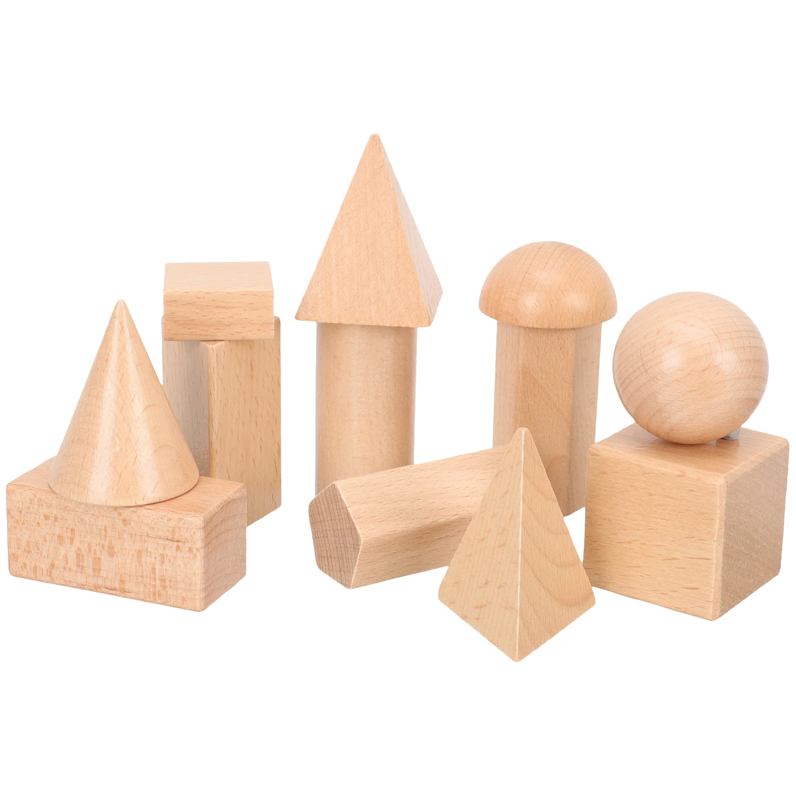 

12 Pcs Geometry Model Kids Toys Math for Kindergarten Solid Manipulatives Wooden Learning Tools Preschool Primary