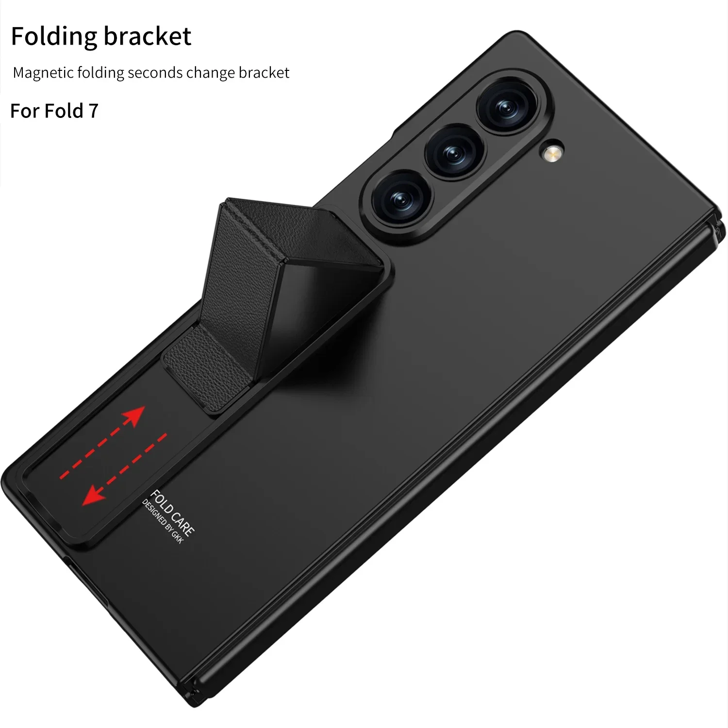 

Invisible Bracket with Tempered Film Phone Case for Samsung Galaxy Z Fold 7 6 Fold7 Fold6 Stand Shockproof Hard Shell Cover