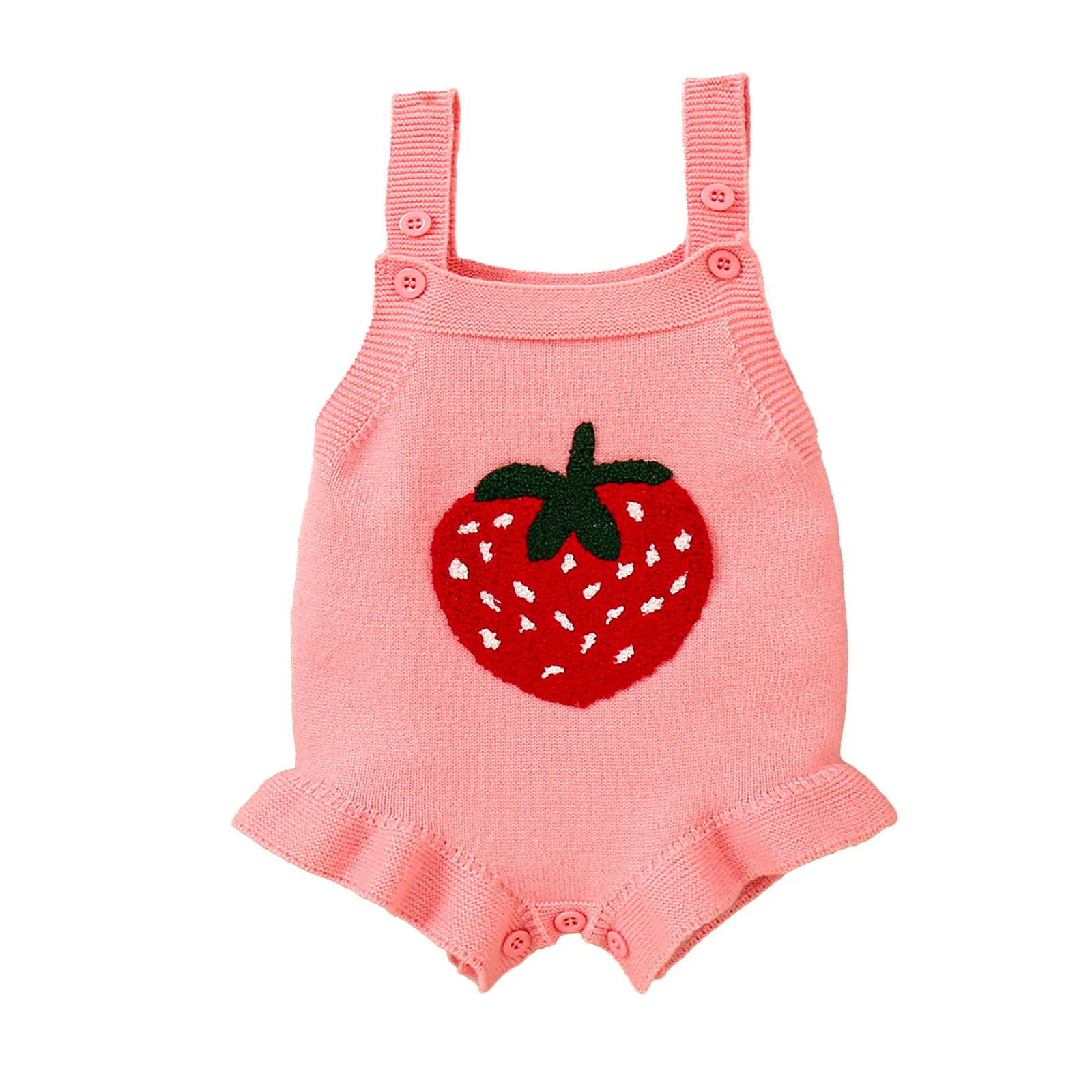 Baby Knited Bodysuit One Piece Spring Infants Children Girls Gifts Clothes NewBorn Ropa Bebe Romper Strawberry Climbing Suit