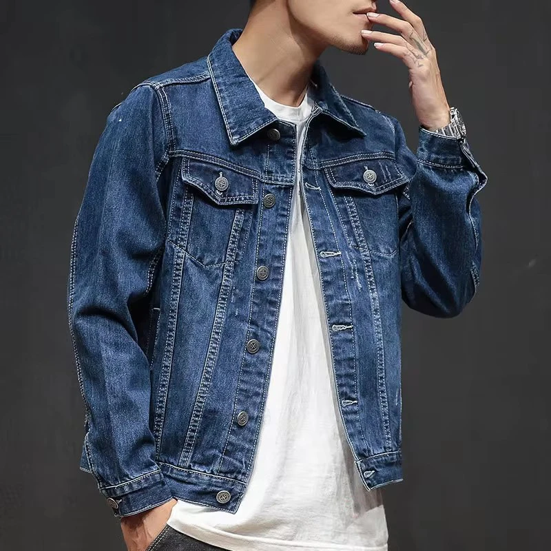 Autumn Men's Denim Jackets Men Retro Long Sleeve Jean Jackets Outdoor Streetwear Cowboy Coats Windbreaker Jacket Man Clothing