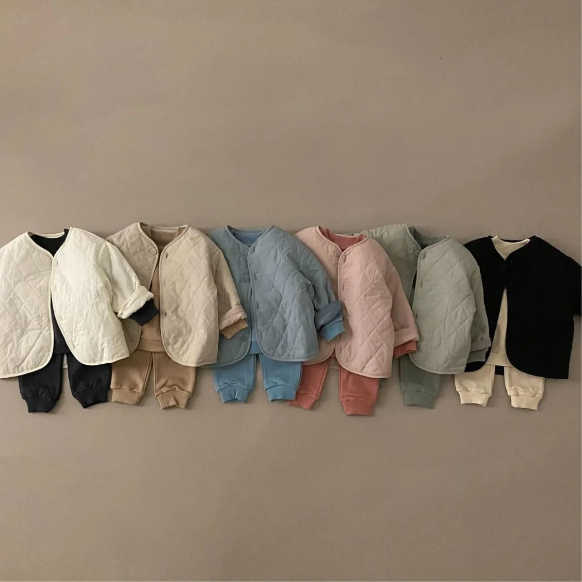 2025 Spring New Baby Long Sleeve Coat Cotton Boys Girls Thin Padded Jacket Solid Infant Toddler Warm Casual Cardigan Coat