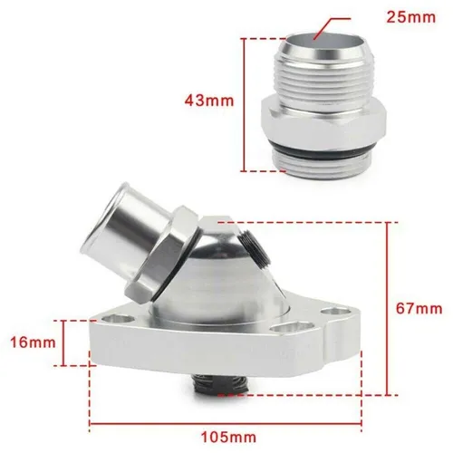 Imagen 2 del producto Termostato de cuello giratorio para coche, modificación de carcasa del termostato de refrigeración del motor para Honda Accord K Series K20 K24, manguera de radiador K Swap