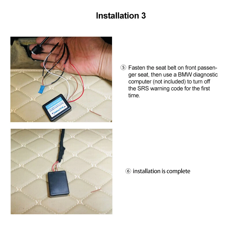 Airbag Sensor Emulator Passenger Seat Occupancy Mat Bypass SRS Airbag Faulty Warning Code For BM-W E60 E90 X5 X6 E92 E90 E46 E64