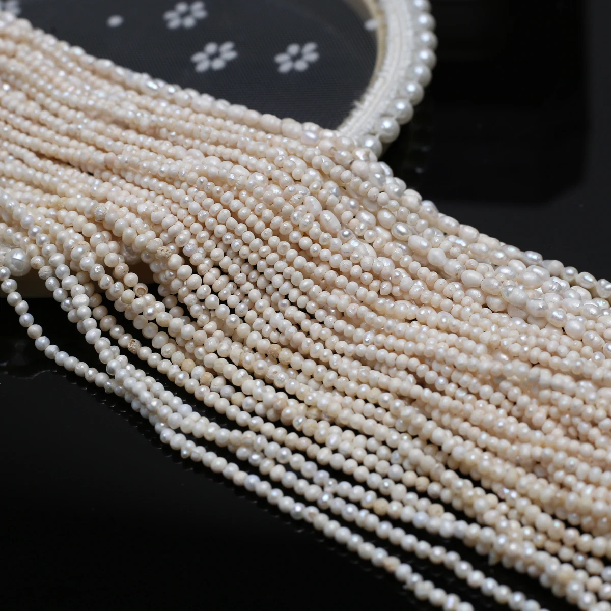 لؤلؤ المياه العذبة الطبيعية 2-3 مللي متر صغير مستدير أبيض معزول فضفاض عزل حبة مجوهرات جعل عقد دي اي واي سوار المرأة هدية #5