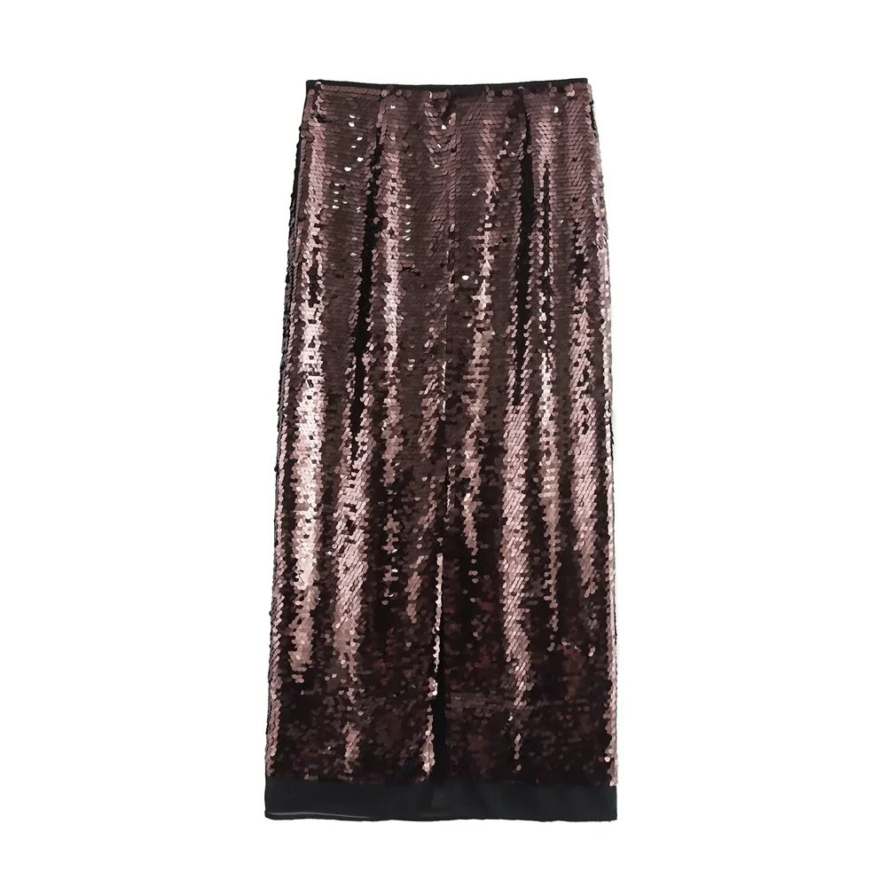 Herbst Neue Produkt frauen Tragen Perle Dekoration Hohe Taille Casual Vielseitig Lange Midi Gerade Rohr Rock