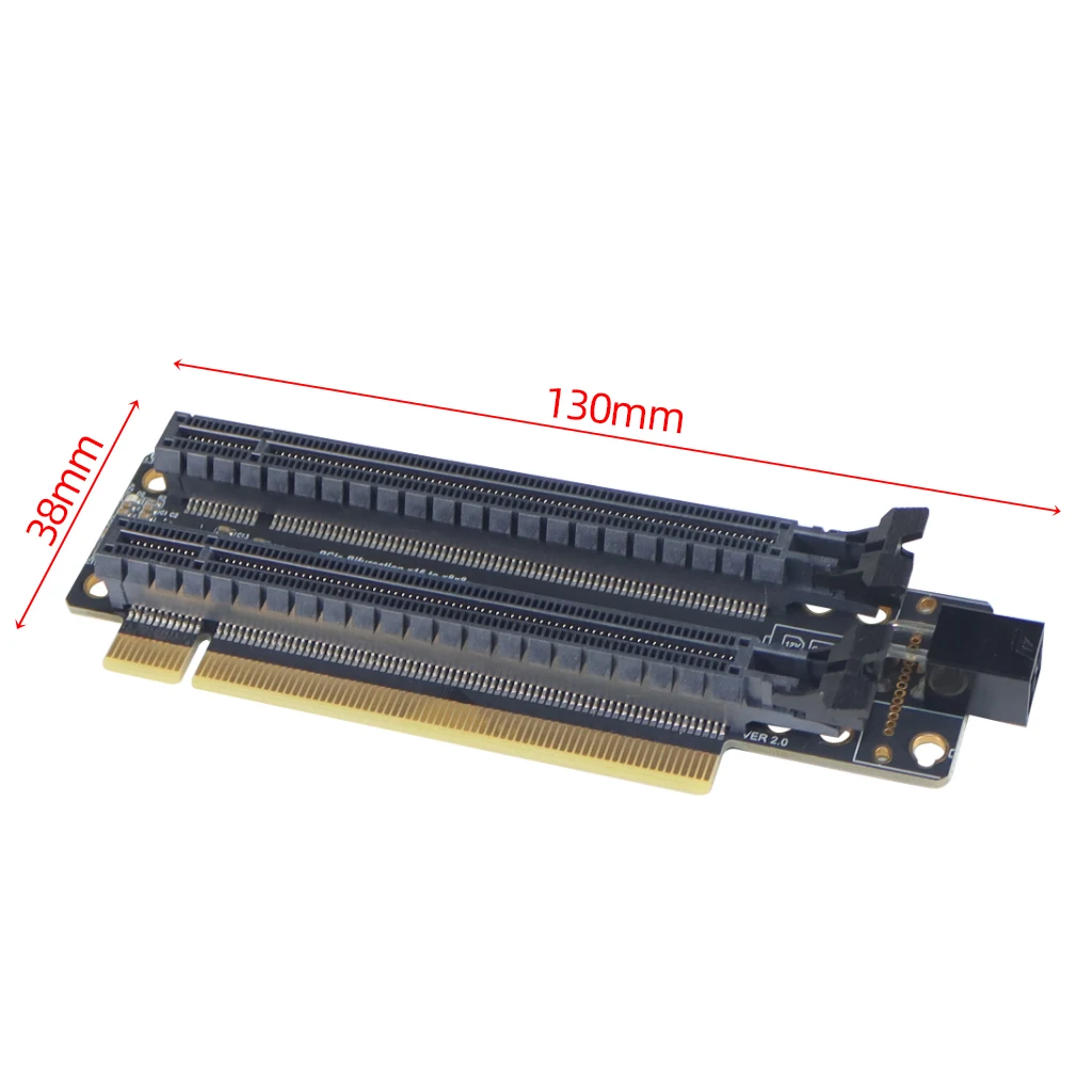 Imagem -06 - Placa de Expansão Pci-e 4.0x16 a Placa Dividida Gen4 Bifurcação Pce X16 a X8x8 com Slots Espaçados de 20 mm Porta de Fonte de Alimentação Cpu4p