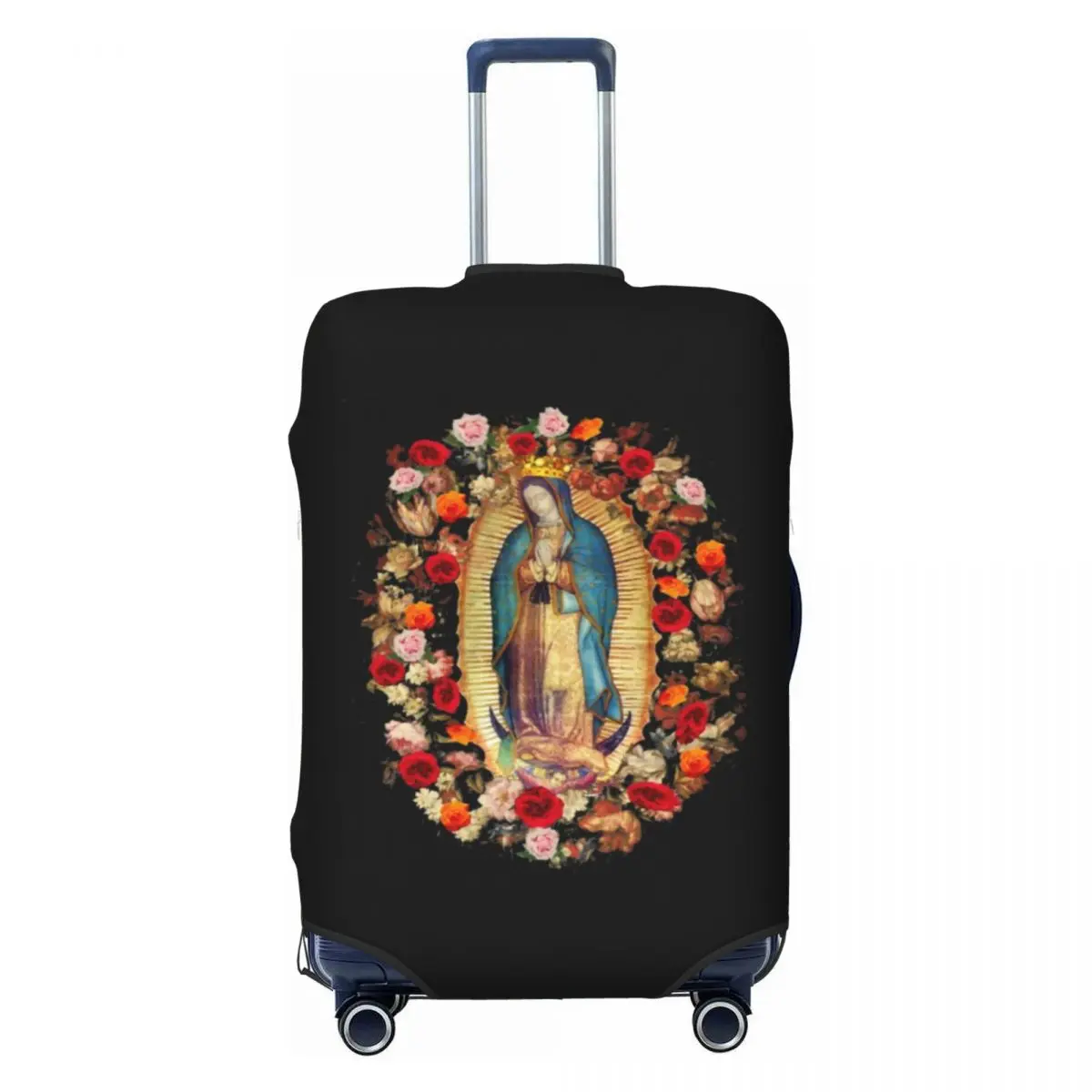 Custom Our Lady Of Guadalupe Mexican Virgin Mary Luggage Cover Protector Travel Suitcase Protective Cover for 18-32 Inch