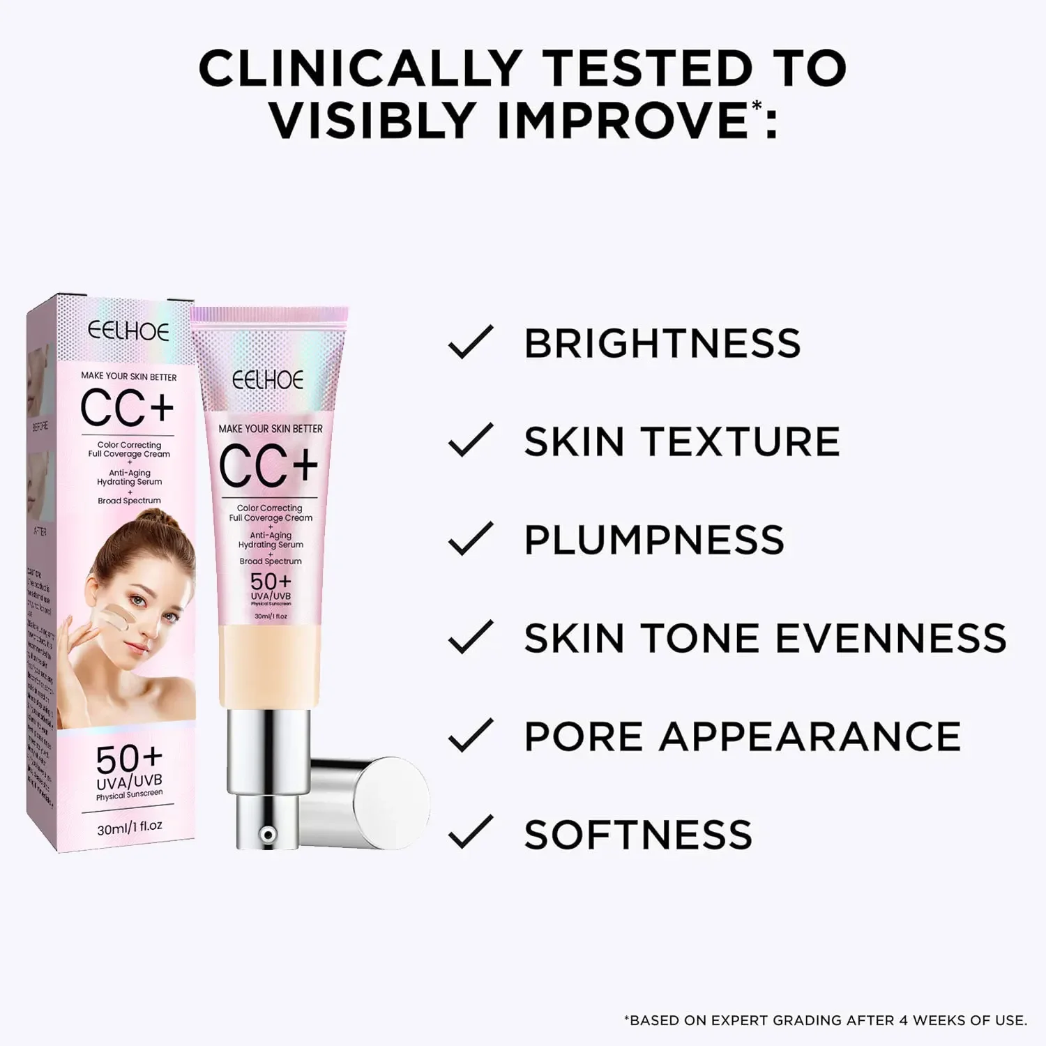 1/2/3pcs CC Cream Foundation Waterproof Brighten Moisturizing Foundation Concealer Oil-Control Long Lasting Spf 50 Makeup