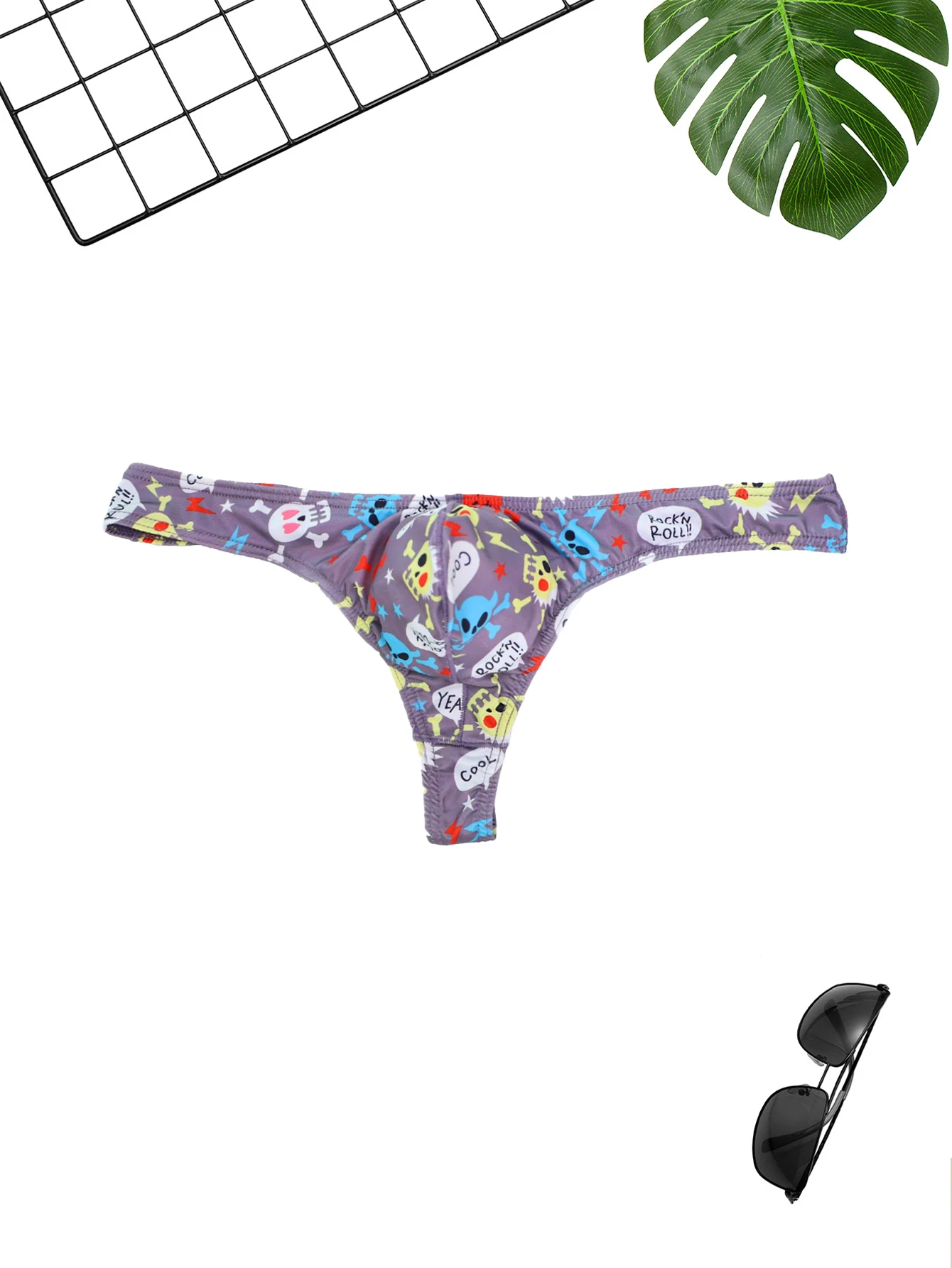 3 قطعة ثونغ الرجال المألوف الجمجمة طباعة منخفضة الخصر مثير الرجال ملابس داخلية رياضية غير رسمية مريحة وناعمة الرجال سيور