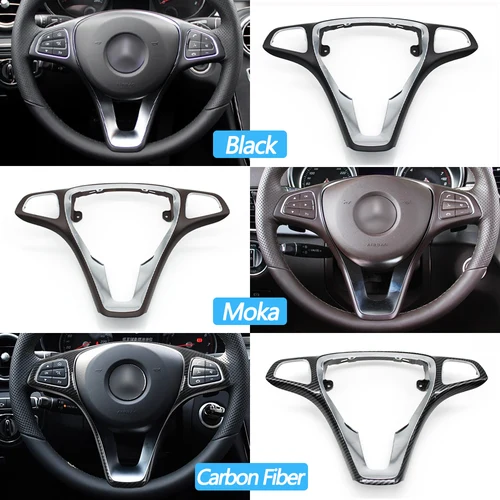 Imagen 2 del producto Protector para volante de coche, embellecedor para Mercedes Benz A B C CLA CLS W176 W246 W205 W117 W218 W213 C300 C63 CLS550 C180 C200 C260 B200