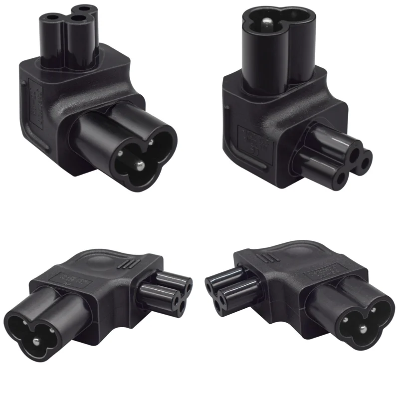 Black Elbow PVC copper 2.5A 250V IEC320-C6 Male to C5 Female plug socket converter for Power printer notebook adapter