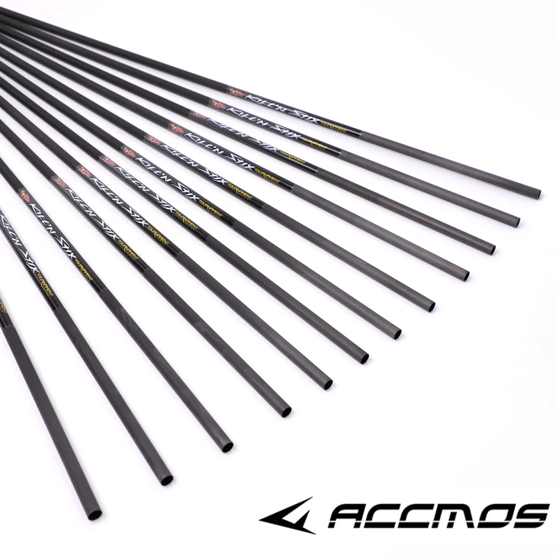 6/12pcs Arrow Shafts ID 9.8mm 32inch Spine 200 250 300 350 Pure Carbon Archery for Recurve Compound Bow Accessory