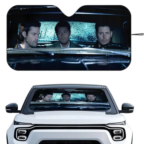 S-Supernatural  Car Sunshade Curtains Heat-insulating Aluminum FilmReusable Suction Cup Blocks UV Rays Car Sun Visor Protector