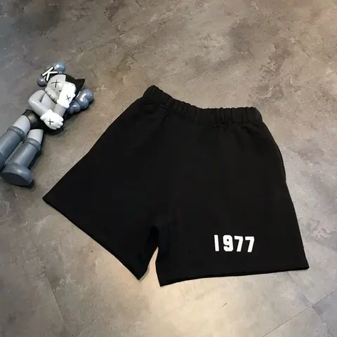 클래식 1977 프린트 여름 뉴 스트리트 루즈 캐주얼 트렌디 브랜드 힙합 5부 반바지 남성용