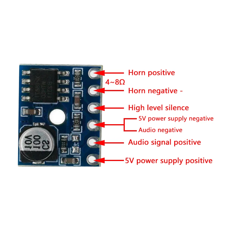 5128 Amplifier Board 5W Class D Digital Amplifier Board Mono Audio Module Low Distortion VS88715V DC2.5-5.5V LTK5128 Class AB